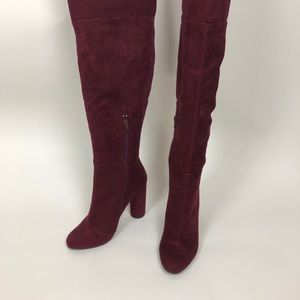Just Fab over the knee Burgundy boots